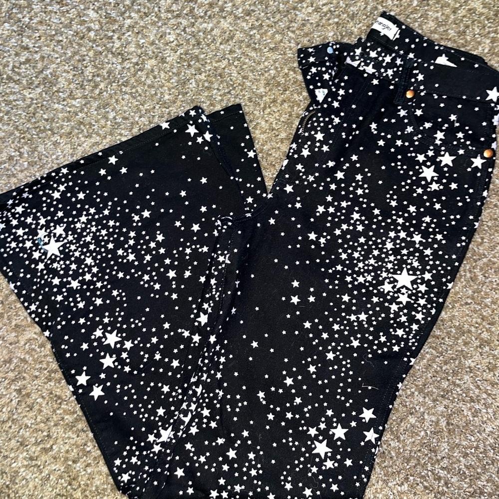Star Print Wide Leg Wranglers